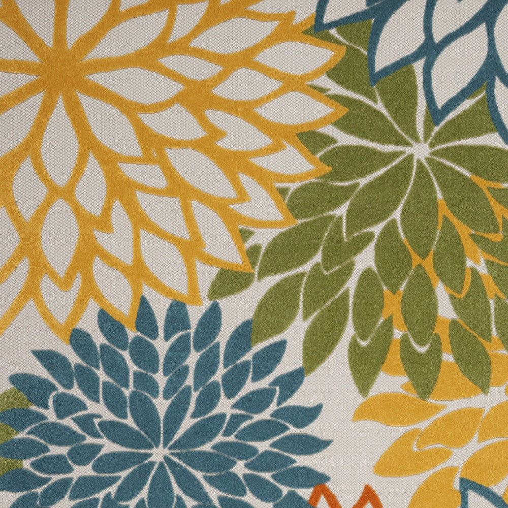 10' X 13' Blue And Yellow Indoor Outdoor Area Rug - GreatEagleInc