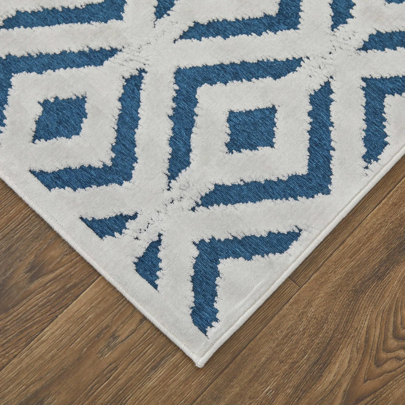 10' X 13' Blue Green And White Area Rug Homeroots Home Decor