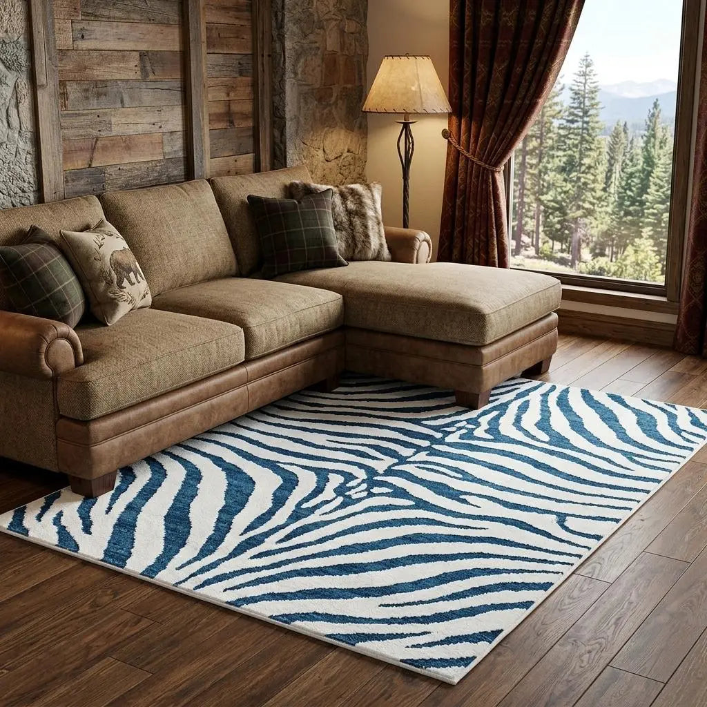 10' X 13' Blue Green And White Area Rug Homeroots Home Decor