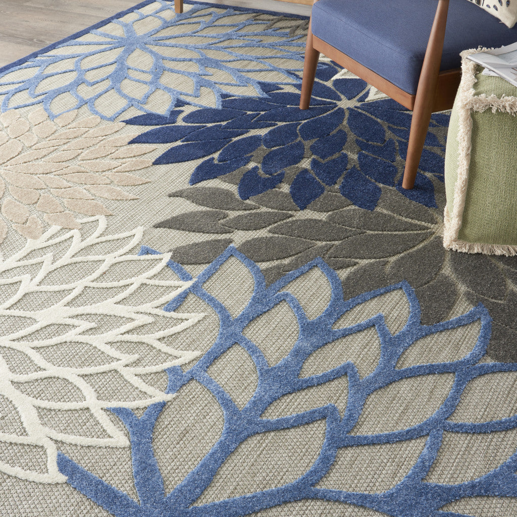 10' X 13' Blue Indoor Outdoor Area Rug - GreatEagleInc