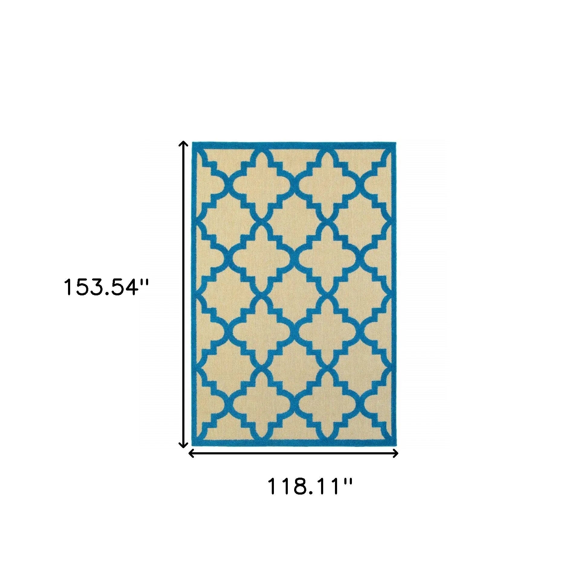 10' X 13' Blue and Beige Geometric Stain Resistant Indoor Outdoor Area Rug Homeroots Outdoor
