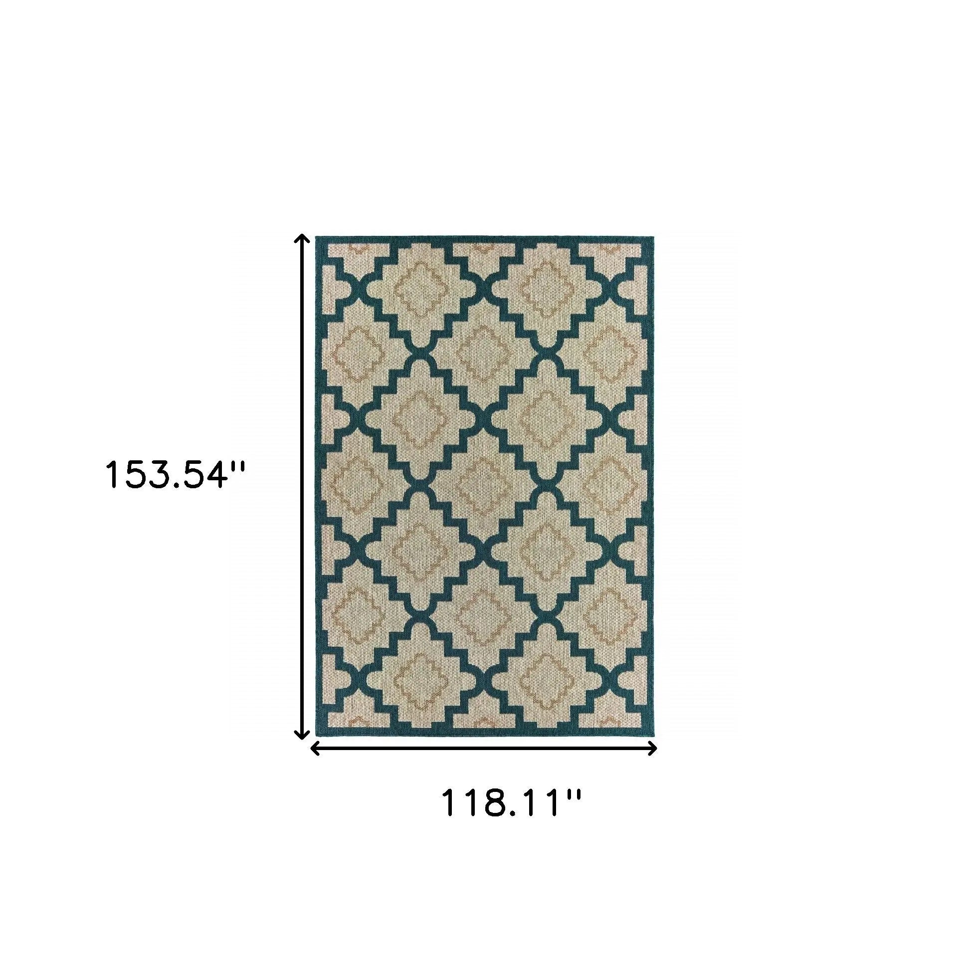 10' X 13' Blue and Gray Geometric Stain Resistant Indoor Outdoor Area Rug Homeroots Outdoor