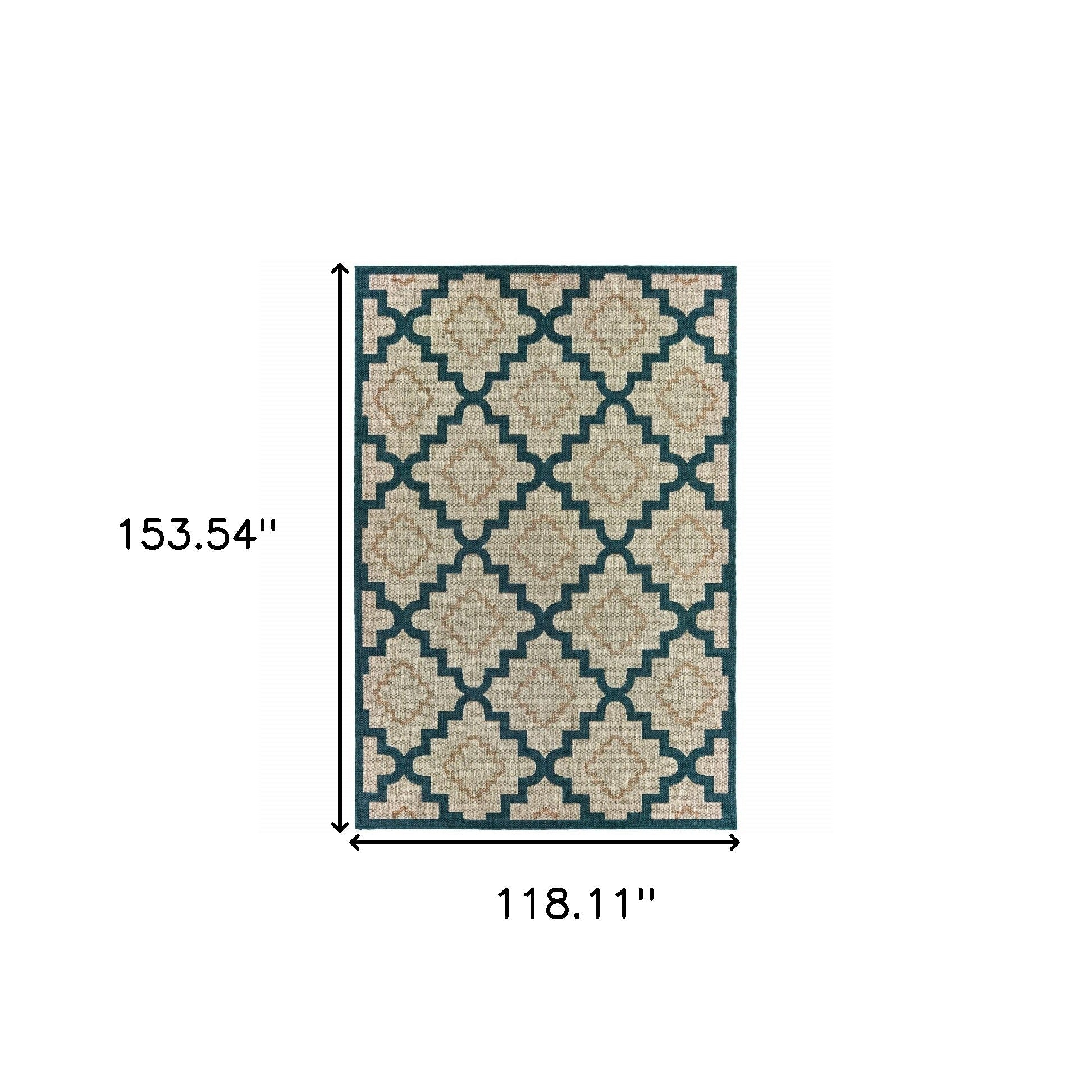 10' X 13' Blue and Gray Geometric Stain Resistant Indoor Outdoor Area Rug Homeroots Outdoor