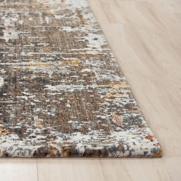 10' X 13' Brown And Gray Abstract Hand Carved Handmade Area Rug Homeroots Home Decor
