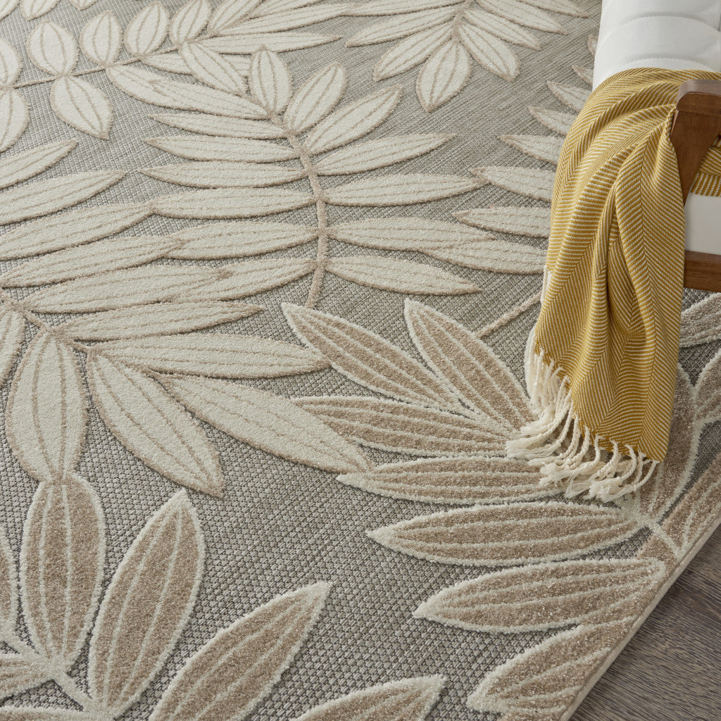 10' X 13' Gray And Ivory Indoor Outdoor Area Rug - GreatEagleInc