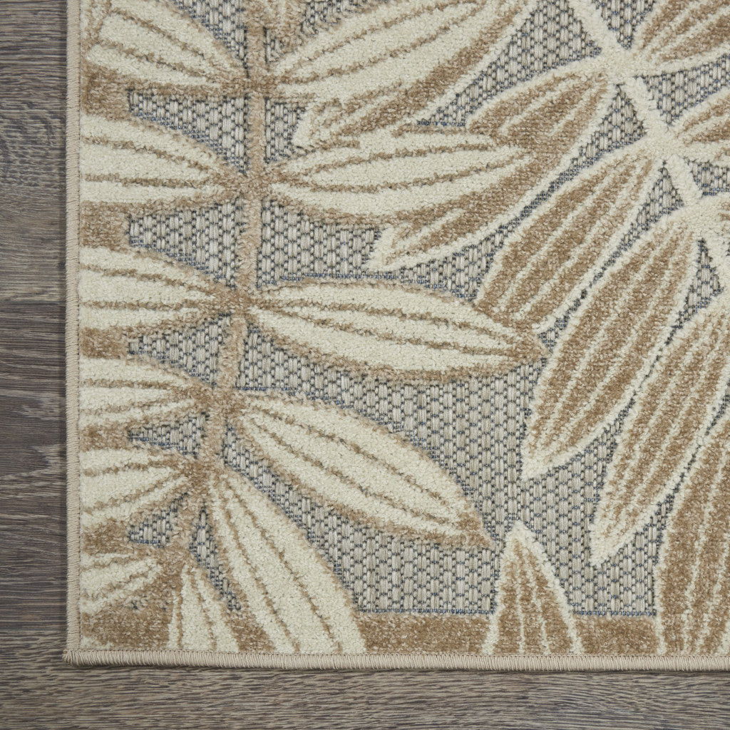 10' X 13' Gray And Ivory Indoor Outdoor Area Rug - GreatEagleInc