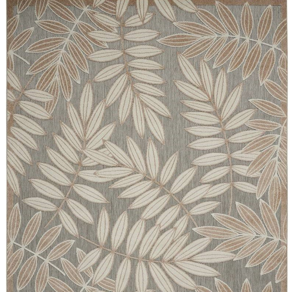 10' X 13' Gray And Ivory Indoor Outdoor Area Rug - GreatEagleInc