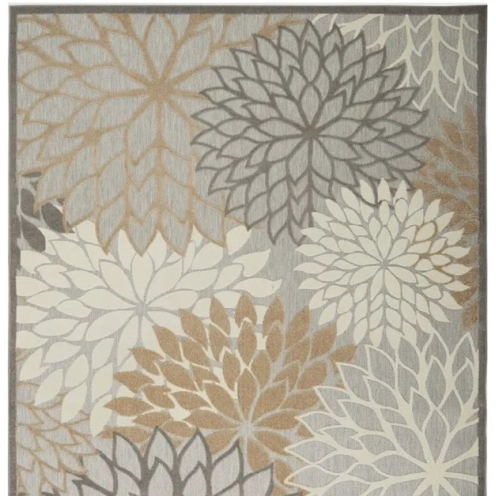 10' X 13' Gray And Ivory Indoor Outdoor Area Rug - GreatEagleInc