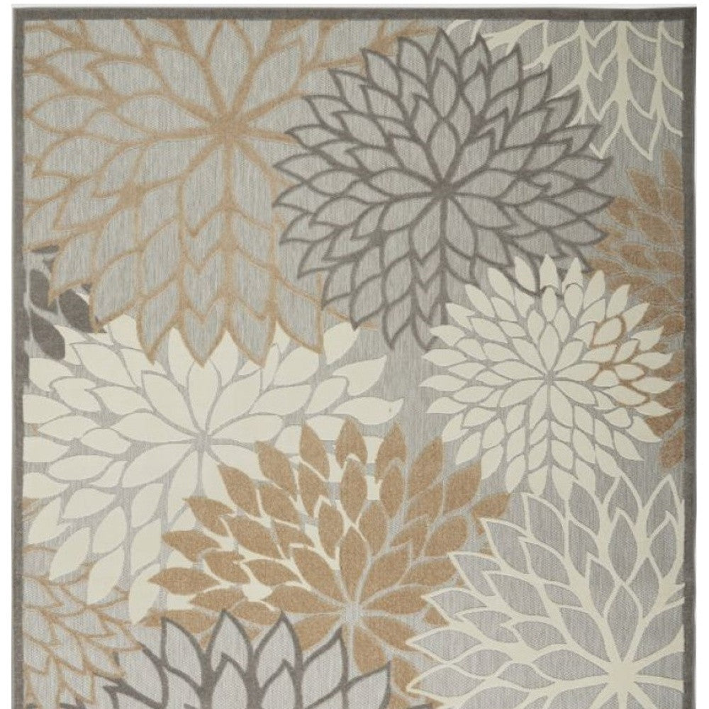 10' X 13' Gray And Ivory Indoor Outdoor Area Rug - GreatEagleInc