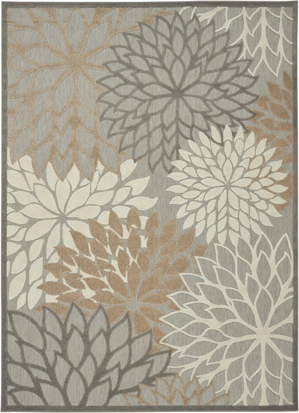 10' X 13' Gray And Ivory Indoor Outdoor Area Rug - GreatEagleInc
