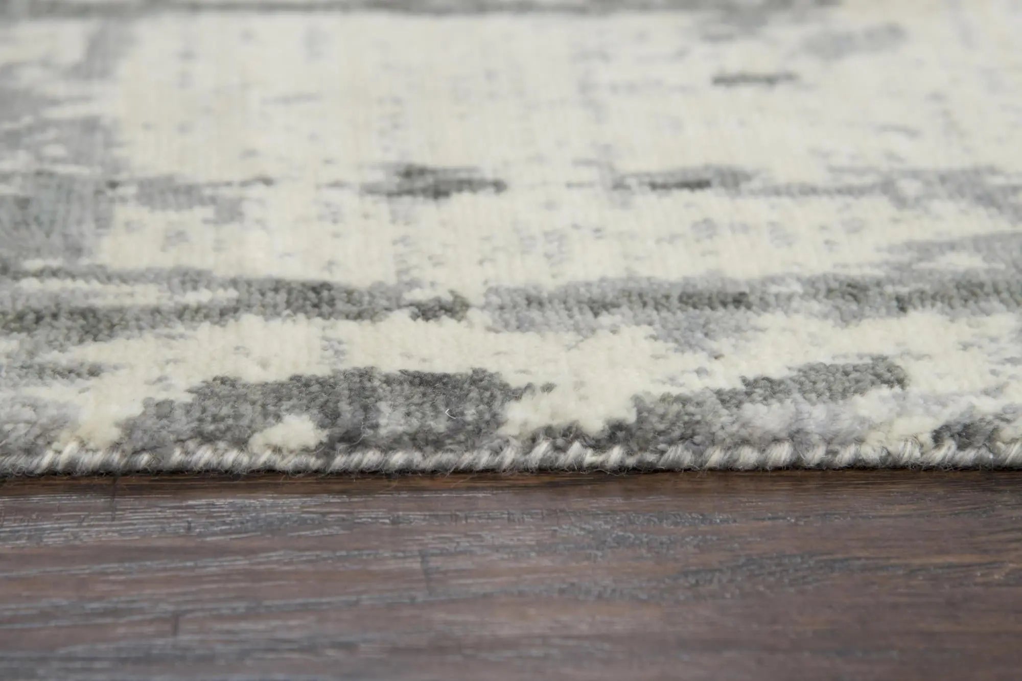 10' X 13' Gray And Ivory New Zealand Lambs Wool Abstract Hand Carved Handmade Area Rug Homeroots Home Decor