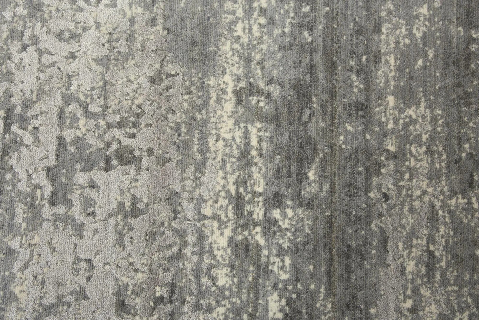 10' X 13' Gray And Ivory New Zealand Lambs Wool Abstract Hand Carved Handmade Area Rug Homeroots Home Decor