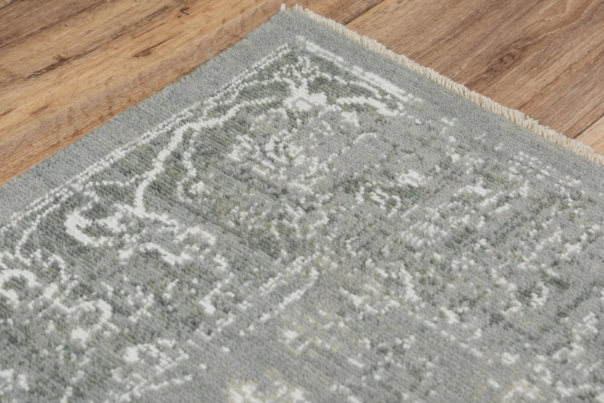 10' X 13' Gray And Ivory New Zealand Lambs Wool Oriental Hand Carved Handmade Area Rug Homeroots Home Decor
