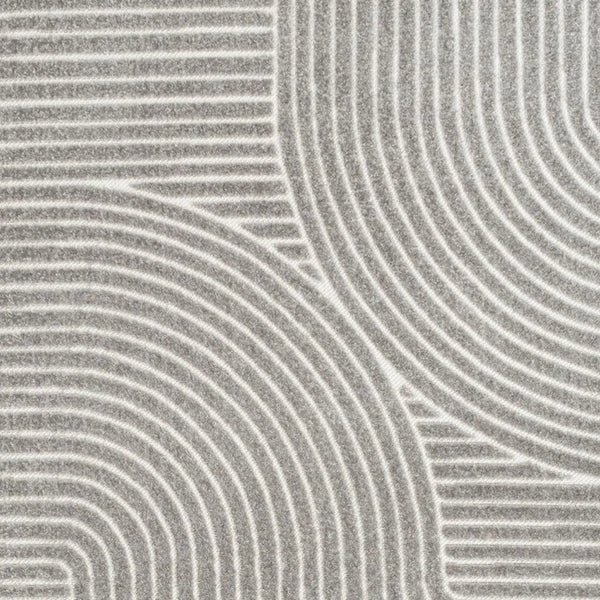 10' X 13' Gray And Ivory Striped Indoor Outdoor Area Rug Homeroots Outdoor
