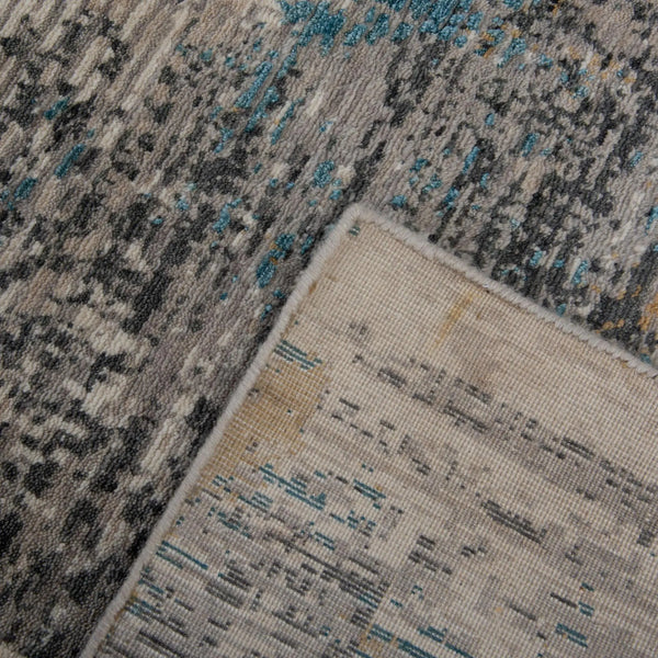 10' X 13' Gray Black Yellow Blue And Ivory New Zealand Lambs Wool Abstract Hand Carved Handmade Area Rug Homeroots Home Decor
