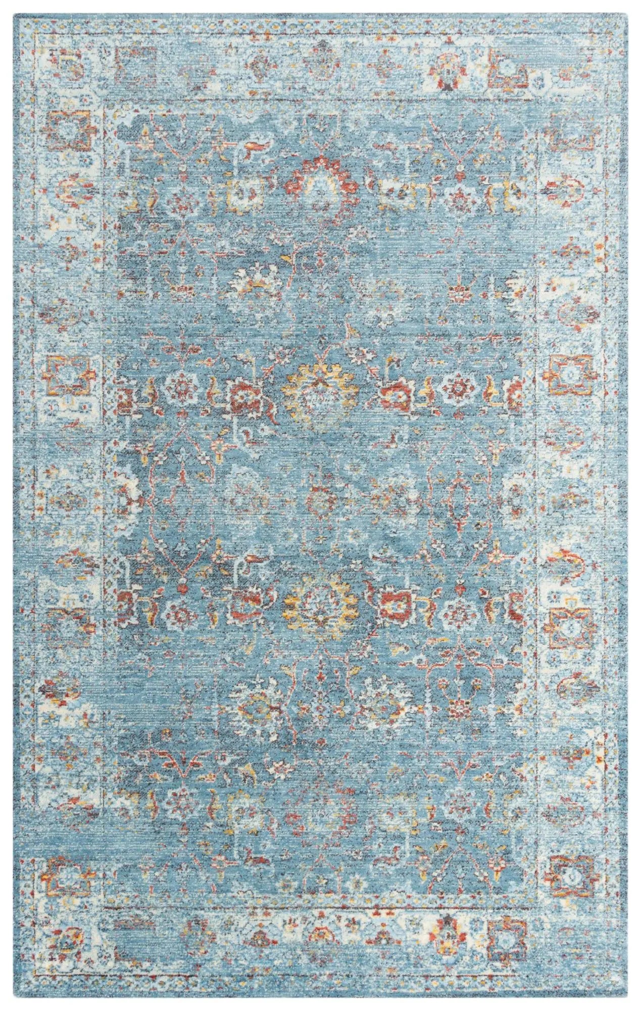 10' X 13' Ivory Blue And Yellow New Zealand Lambs Wool Oriental Hand Carved Handmade Area Rug Homeroots Home Decor