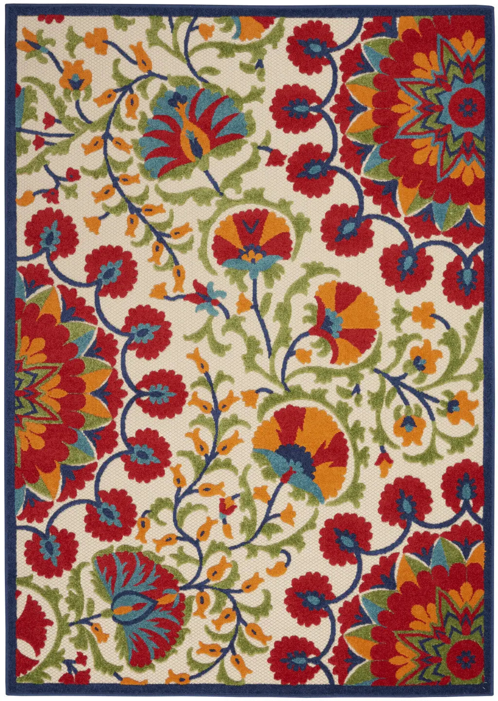 10' X 13' Red And Ivory Indoor Outdoor Area Rug - GreatEagleInc