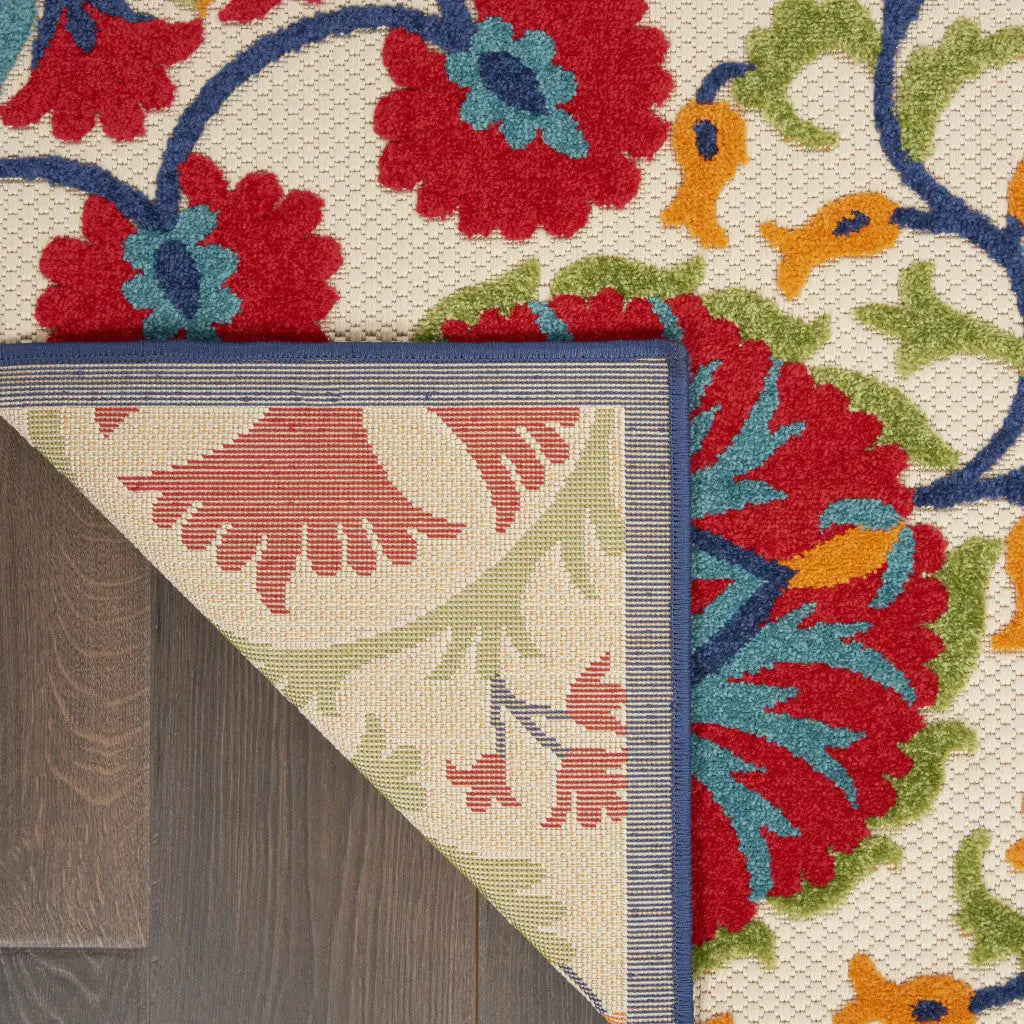 10' X 13' Red And Ivory Indoor Outdoor Area Rug - GreatEagleInc