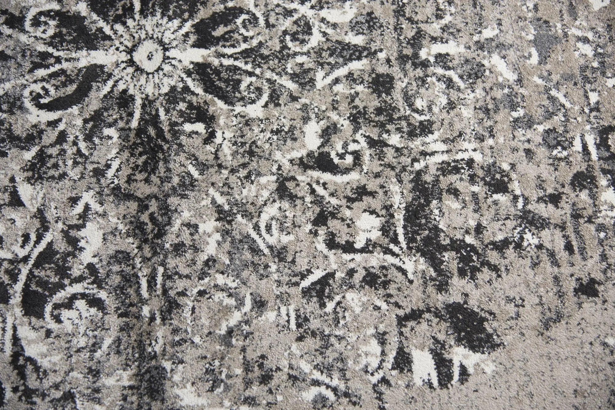 10' X 13' Taupe Gray Ivory Black And Beige Medallion Area Rug Homeroots Home Decor