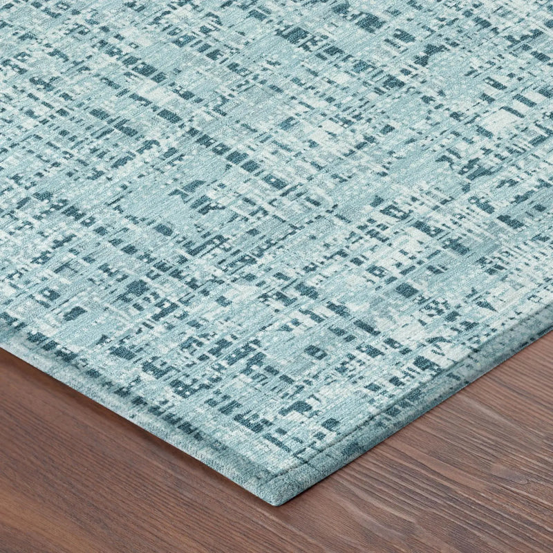 10' X 14' Aqua And Teal Blue Abstract Washable Indoor Outdoor Area Rug Homeroots Outdoor