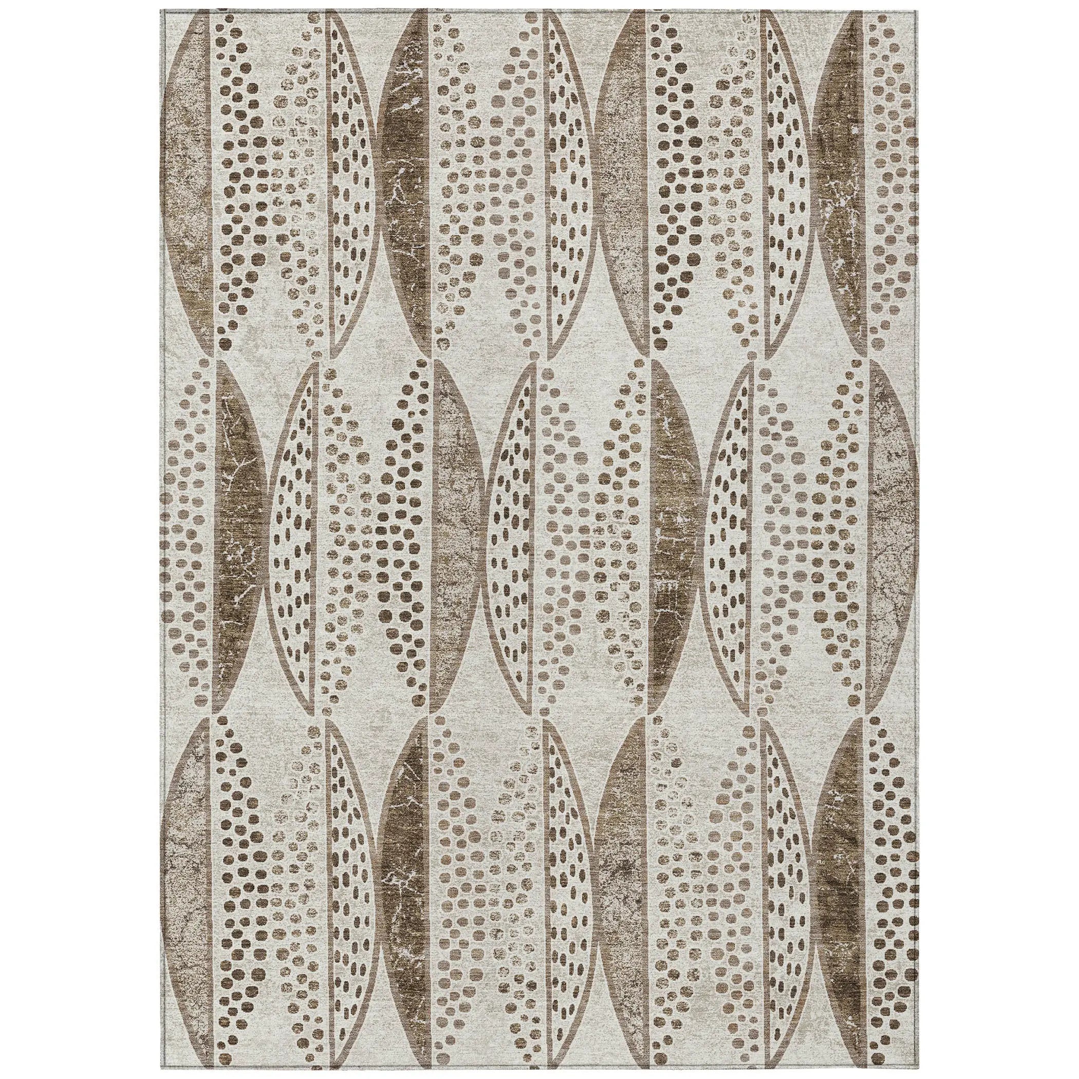 10' X 14' Beige And Blue Geometric Washable Indoor Outdoor Area Rug Homeroots Outdoor