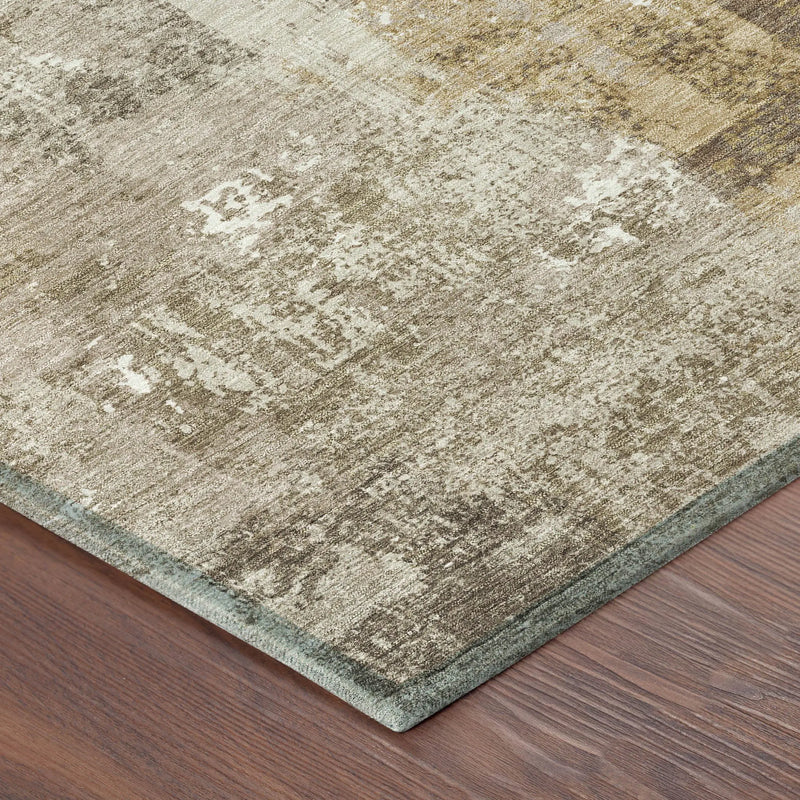 10' X 14' Beige And Brown Abstract Washable Indoor Outdoor Area Rug Homeroots Outdoor