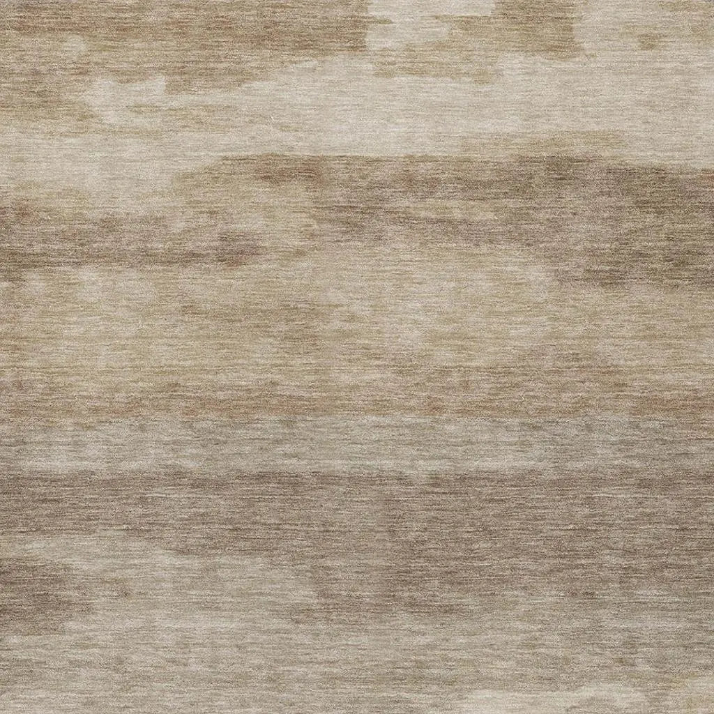 10' X 14' Beige And Brown Abstract Washable Indoor Outdoor Area Rug Homeroots Outdoor