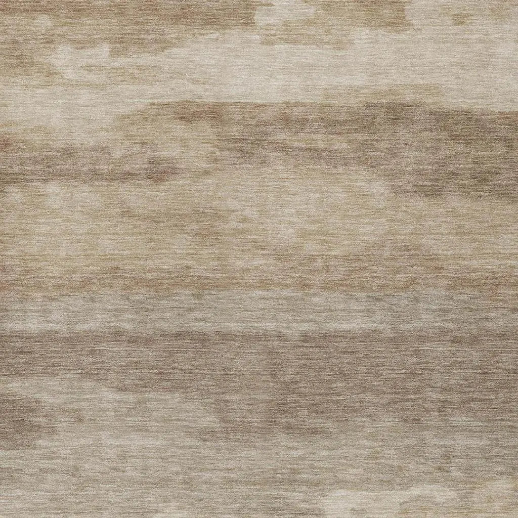 10' X 14' Beige And Brown Abstract Washable Indoor Outdoor Area Rug Homeroots Outdoor