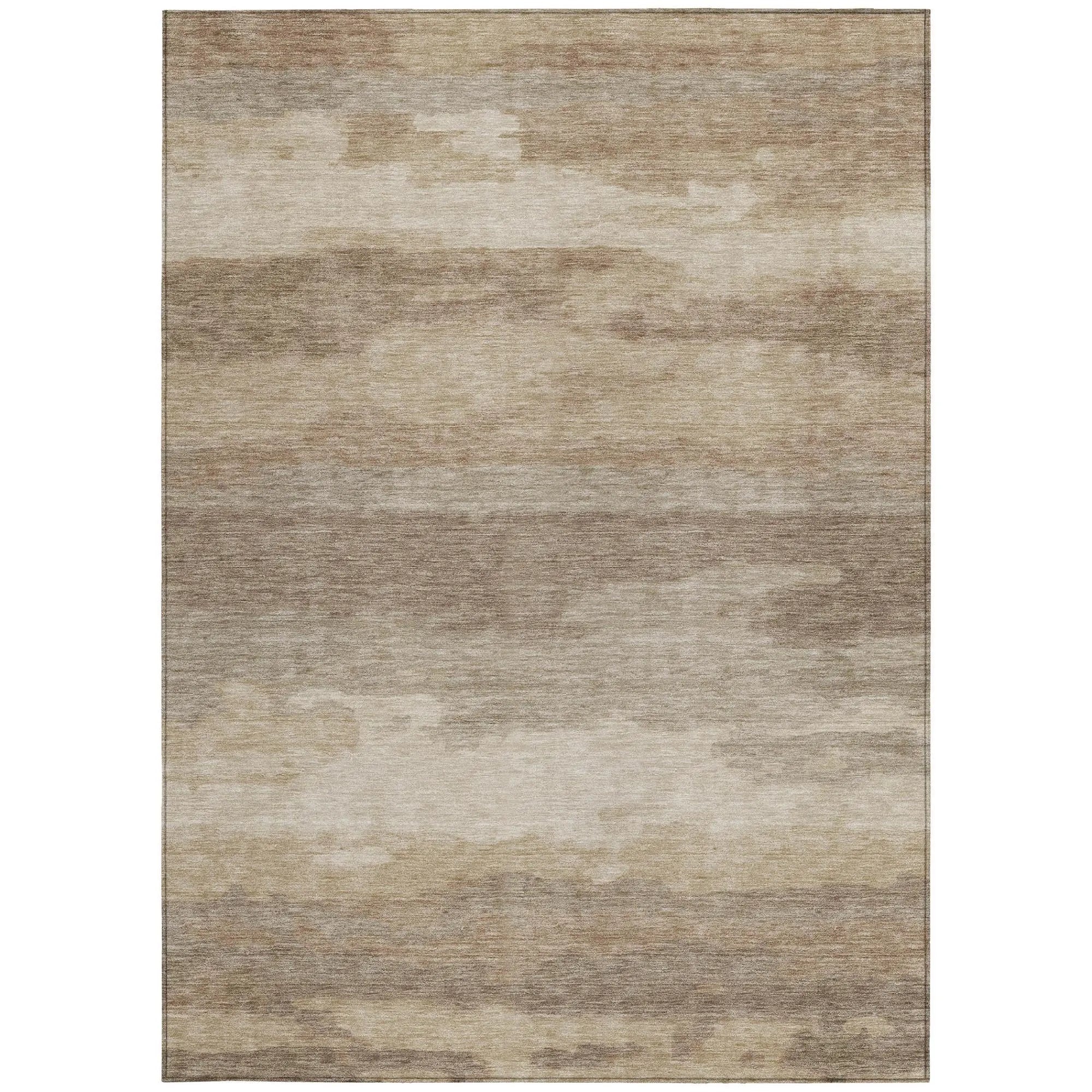 10' X 14' Beige And Brown Abstract Washable Indoor Outdoor Area Rug Homeroots Outdoor