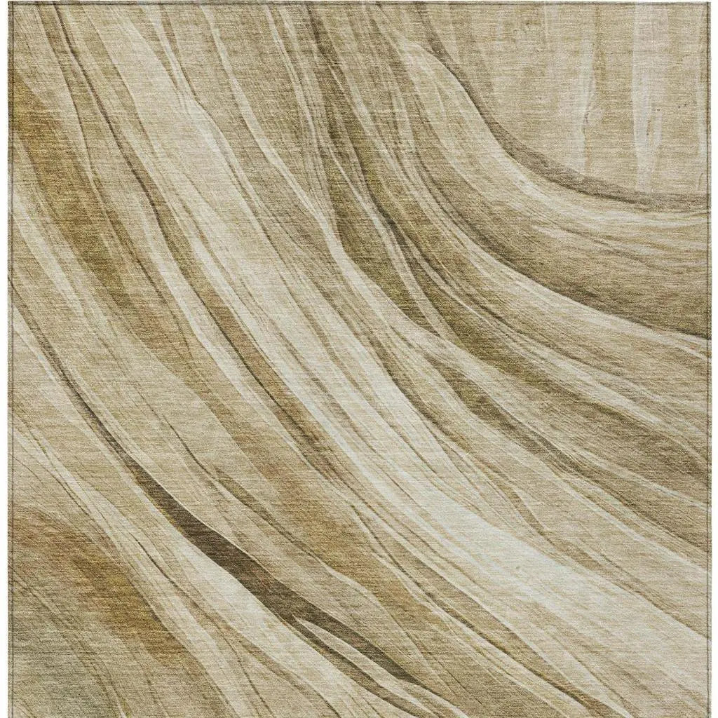 10' X 14' Beige And Brown Abstract Washable Indoor Outdoor Area Rug Homeroots Outdoor