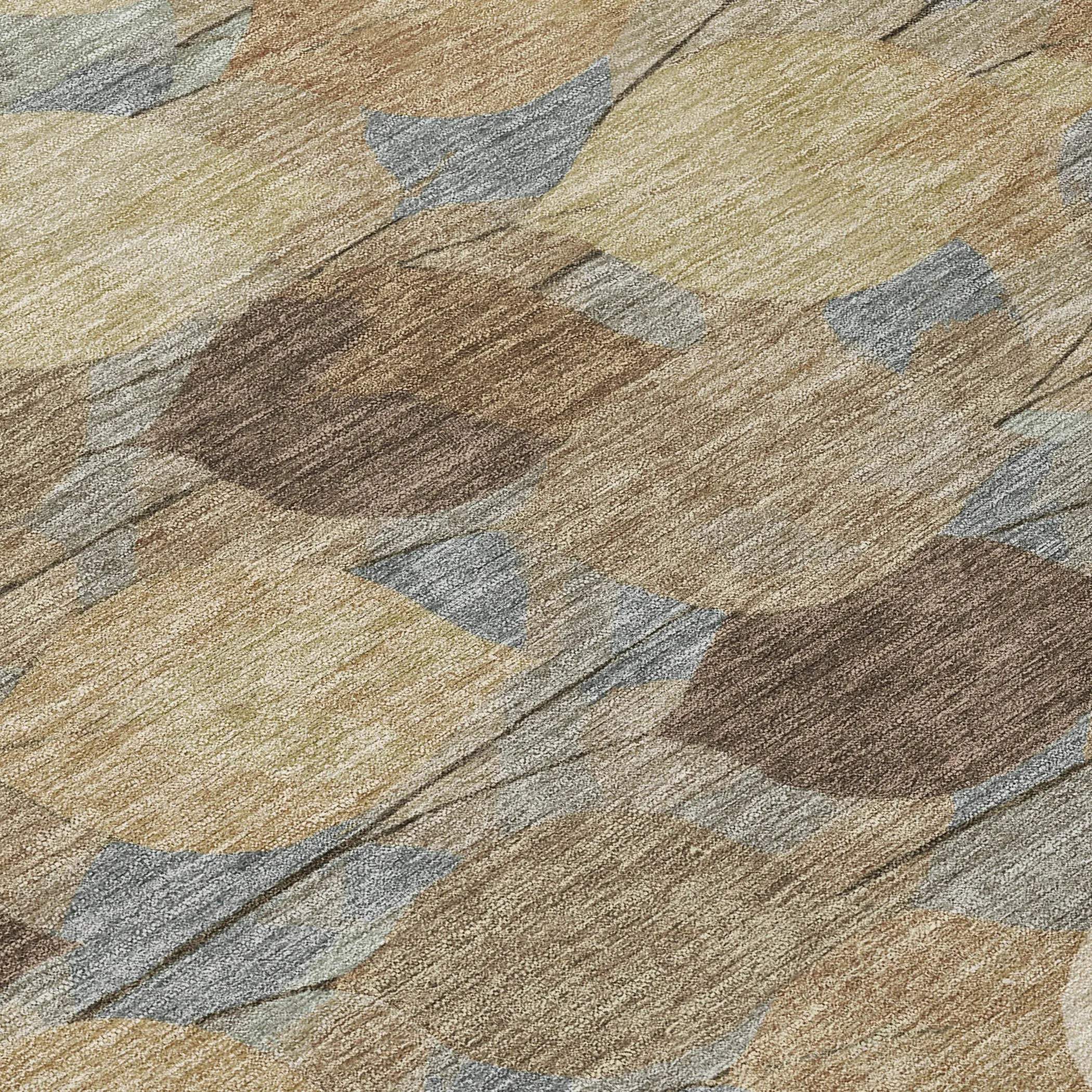 10' X 14' Beige And Brown Floral Washable Indoor Outdoor Area Rug Homeroots Outdoor