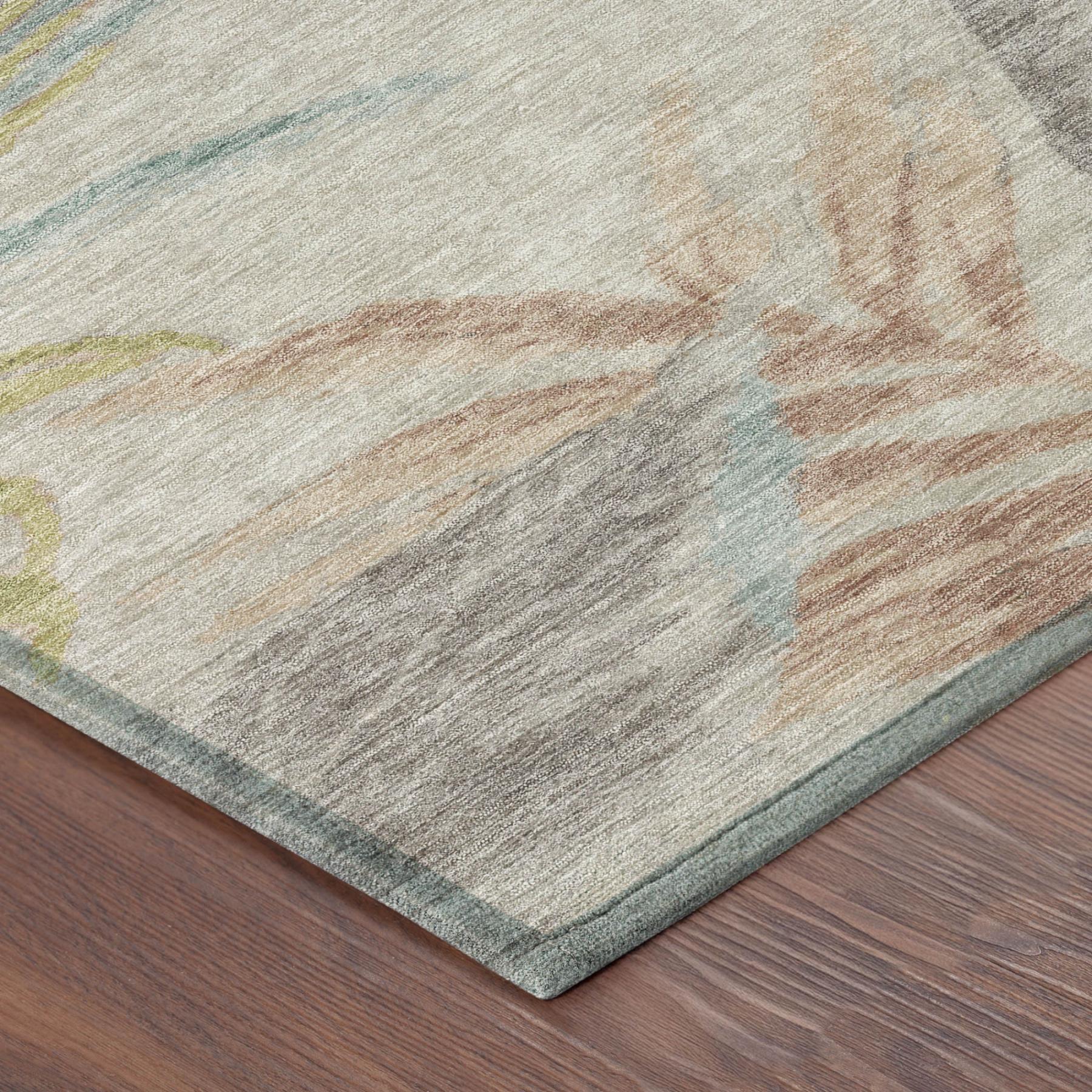 10' X 14' Beige And Brown Floral Washable Indoor Outdoor Area Rug Homeroots Outdoor