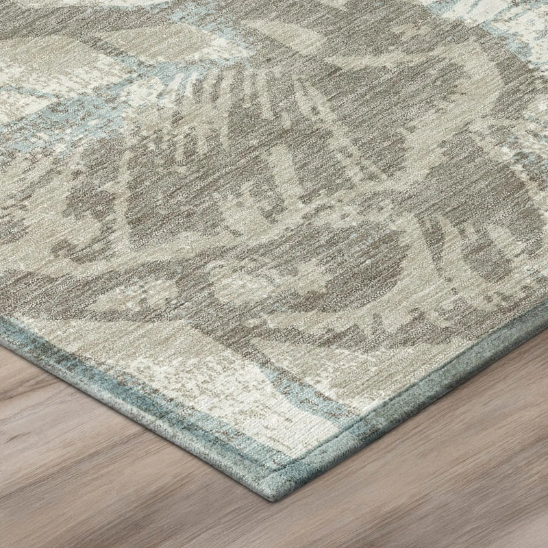 10' X 14' Beige And Brown Floral Washable Indoor Outdoor Area Rug Homeroots Outdoor