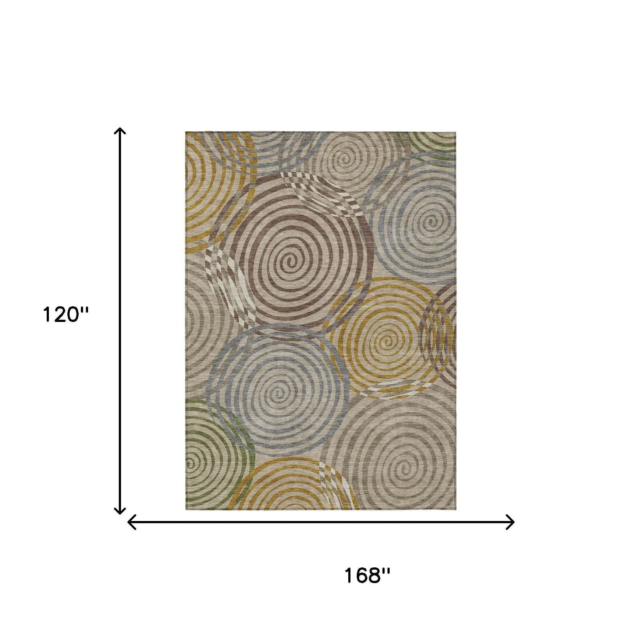 10' X 14' Beige And Brown Geometric Washable Indoor Outdoor Area Rug Homeroots Outdoor