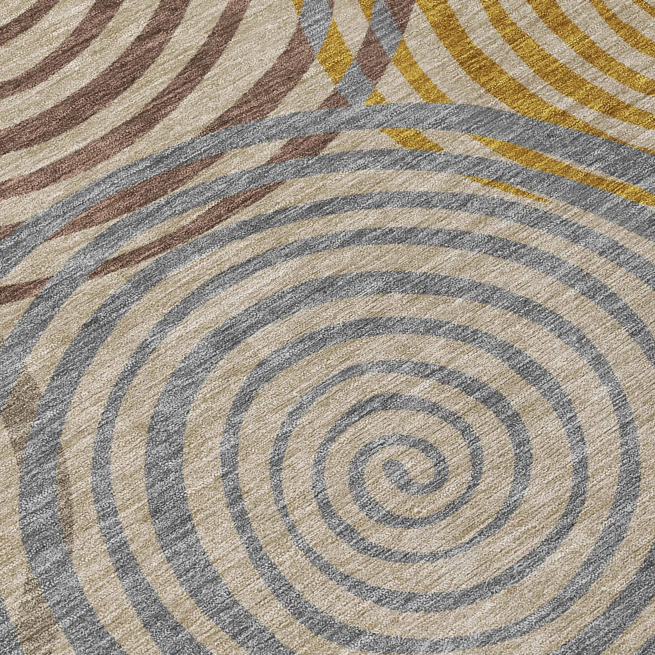 10' X 14' Beige And Brown Geometric Washable Indoor Outdoor Area Rug Homeroots Outdoor
