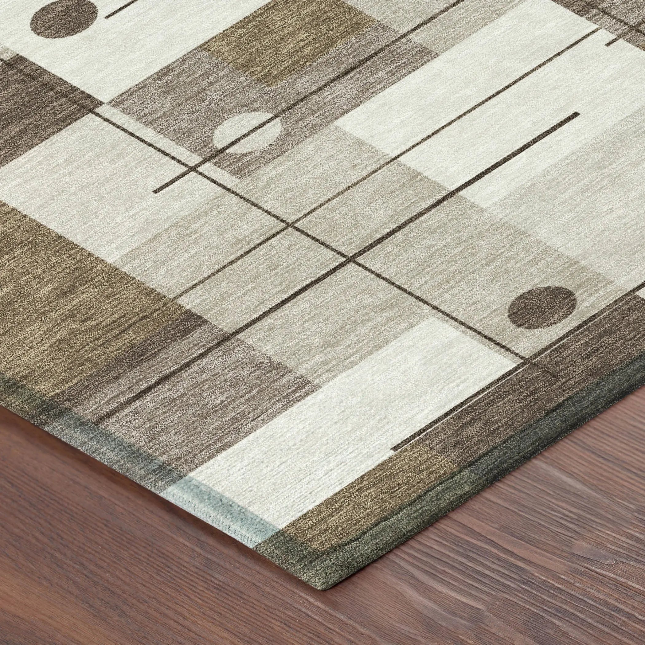 10' X 14' Beige And Brown Geometric Washable Indoor Outdoor Area Rug Homeroots Outdoor