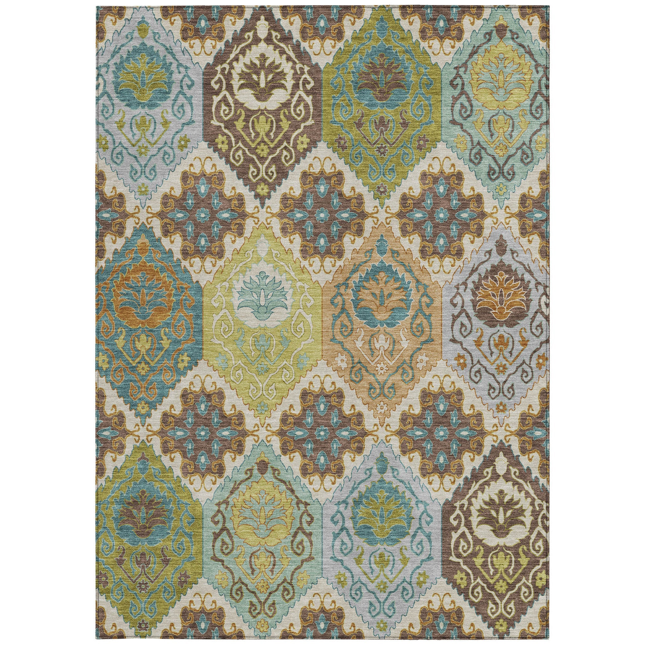 10' X 14' Beige And Brown Geometric Washable Indoor Outdoor Area Rug Homeroots Outdoor