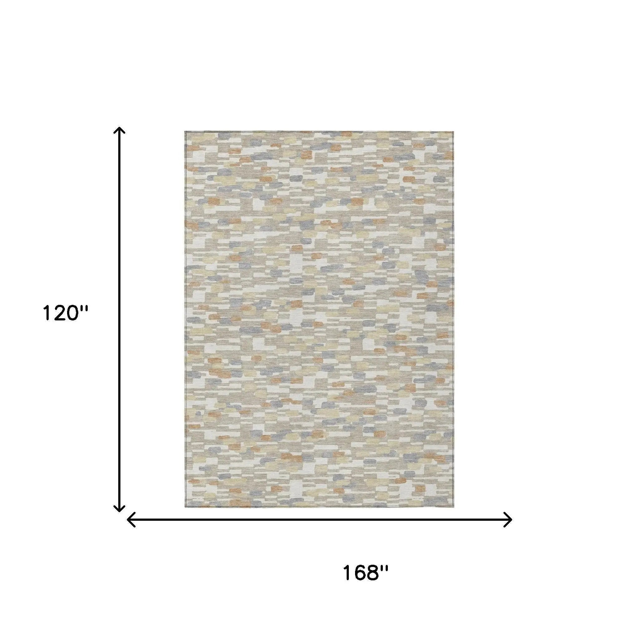 10' X 14' Beige And Brown Geometric Washable Indoor Outdoor Area Rug Homeroots Outdoor