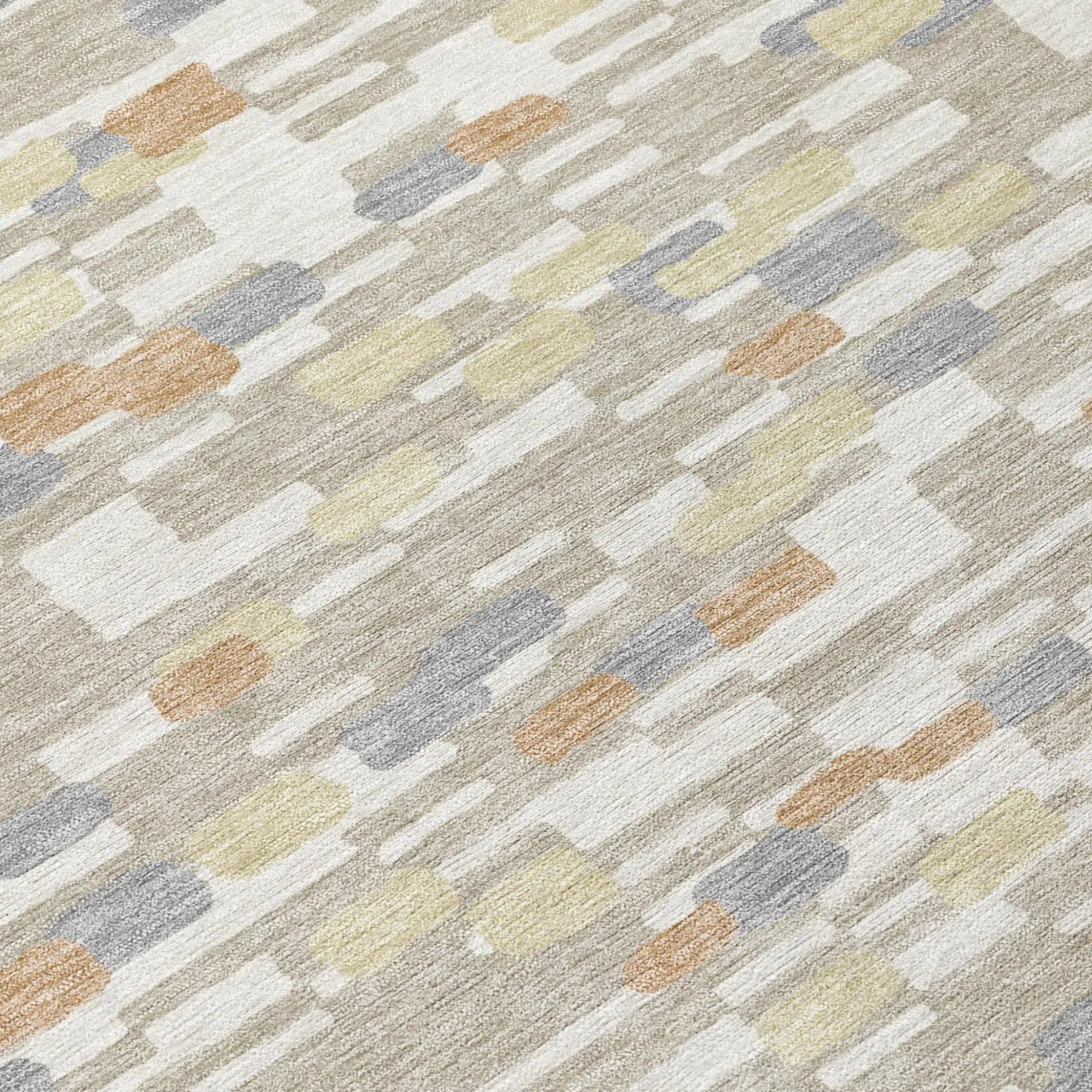 10' X 14' Beige And Brown Geometric Washable Indoor Outdoor Area Rug Homeroots Outdoor