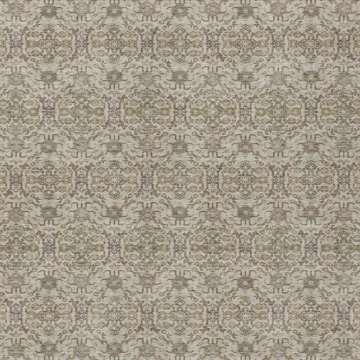 10' X 14' Beige And Brown Oriental Washable Indoor Outdoor Area Rug Homeroots Outdoor