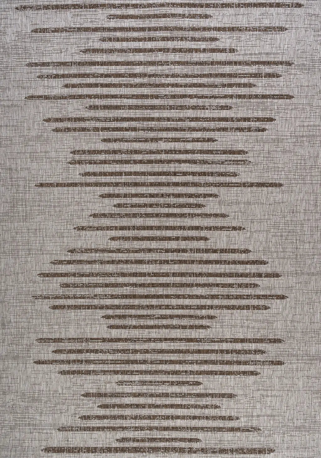 10' X 14' Beige And Brown Striped Indoor Outdoor Area Rug Homeroots Outdoor