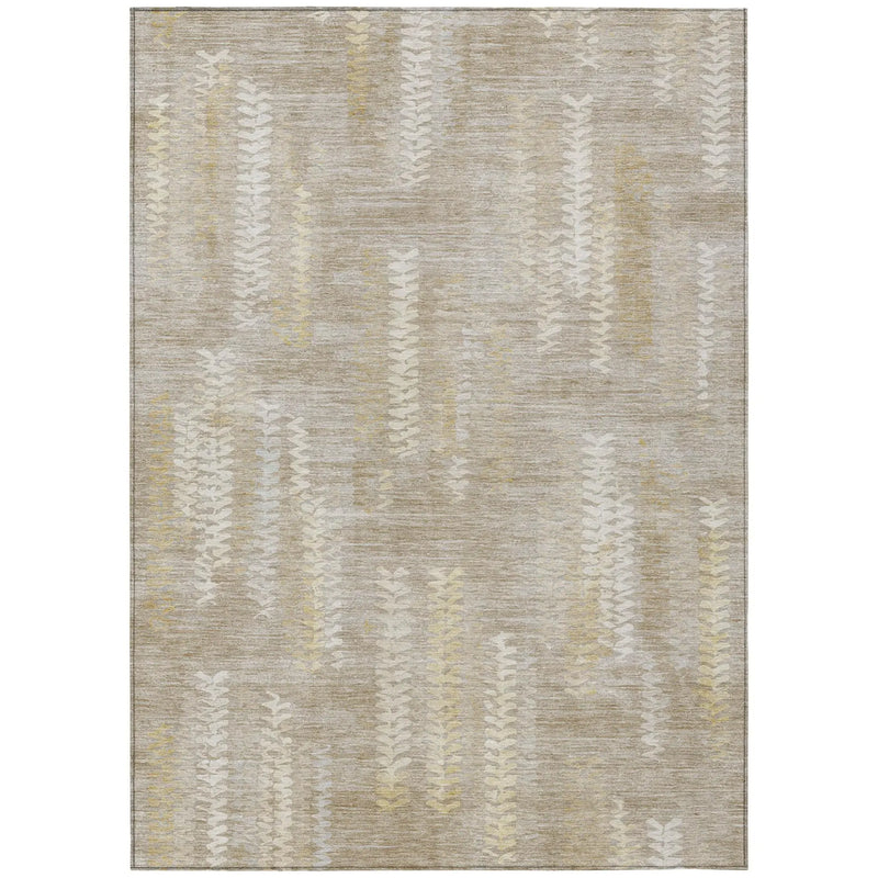 10' X 14' Beige And Brown Striped Washable Indoor Outdoor Area Rug Homeroots Outdoor