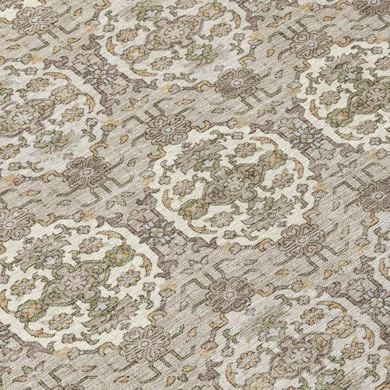 10' X 14' Beige And Brown Striped Washable Indoor Outdoor Area Rug Homeroots Outdoor