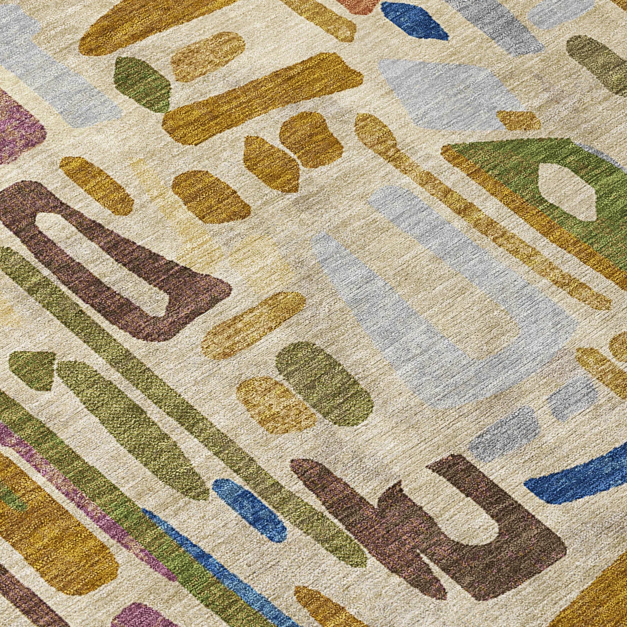 10' X 14' Beige And Copper Abstract Washable Indoor Outdoor Area Rug Homeroots Outdoor