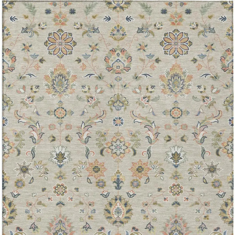 10' X 14' Beige And Copper Abstract Washable Indoor Outdoor Area Rug Homeroots Outdoor