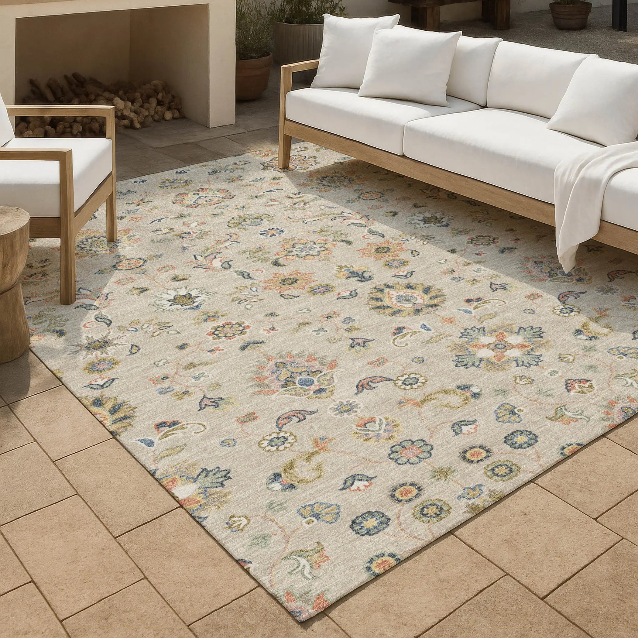 10' X 14' Beige And Copper Abstract Washable Indoor Outdoor Area Rug Homeroots Outdoor