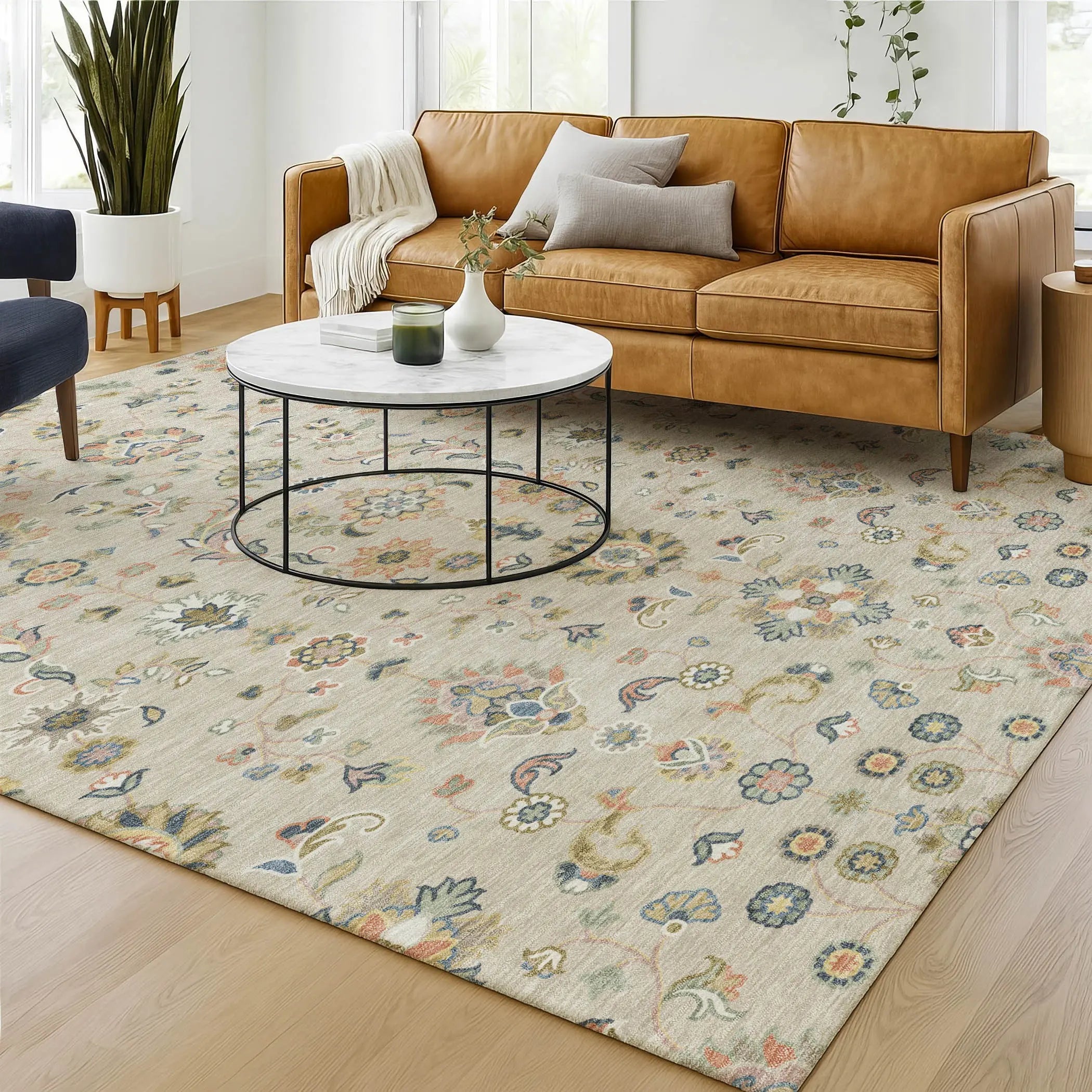 10' X 14' Beige And Copper Abstract Washable Indoor Outdoor Area Rug Homeroots Outdoor