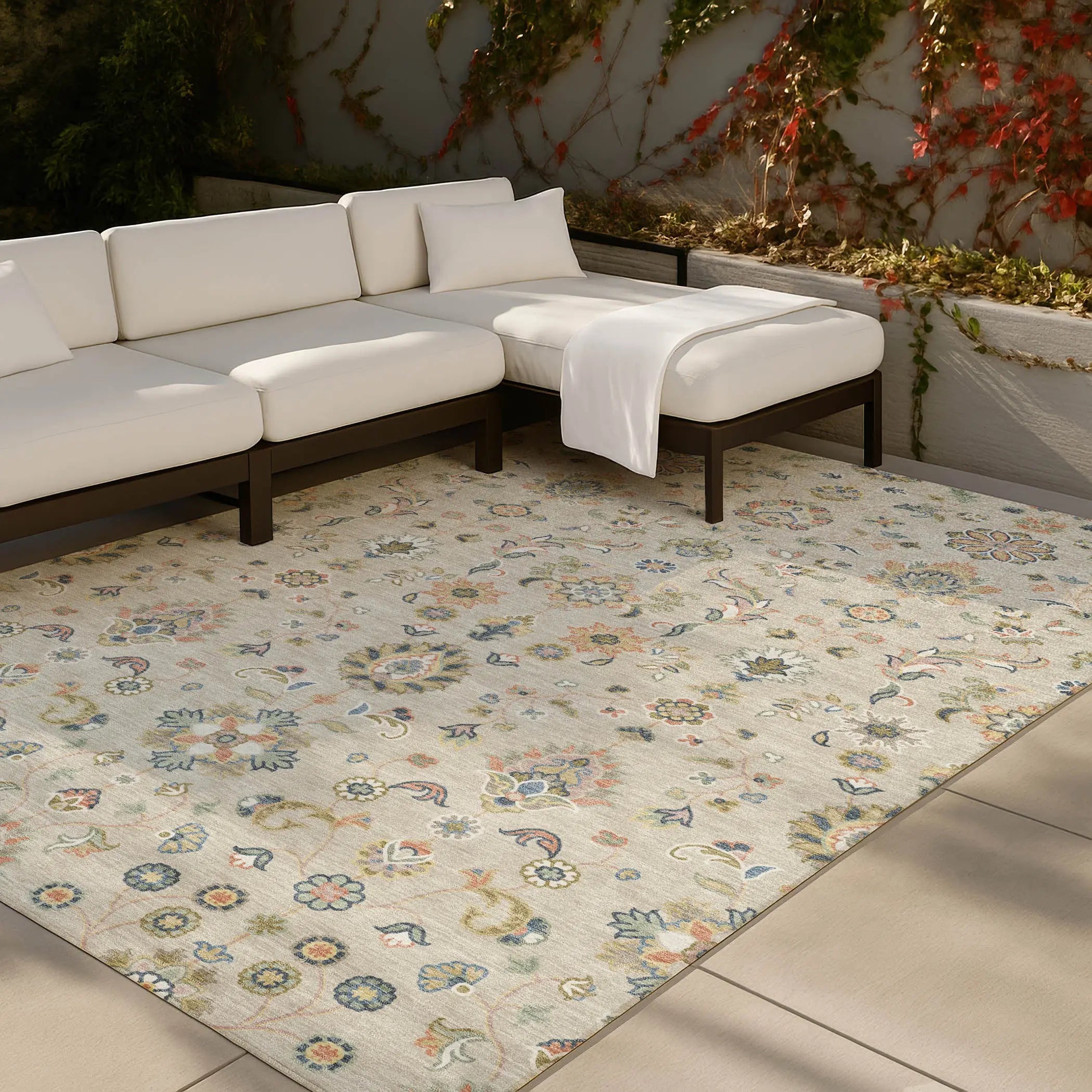 10' X 14' Beige And Copper Abstract Washable Indoor Outdoor Area Rug Homeroots Outdoor