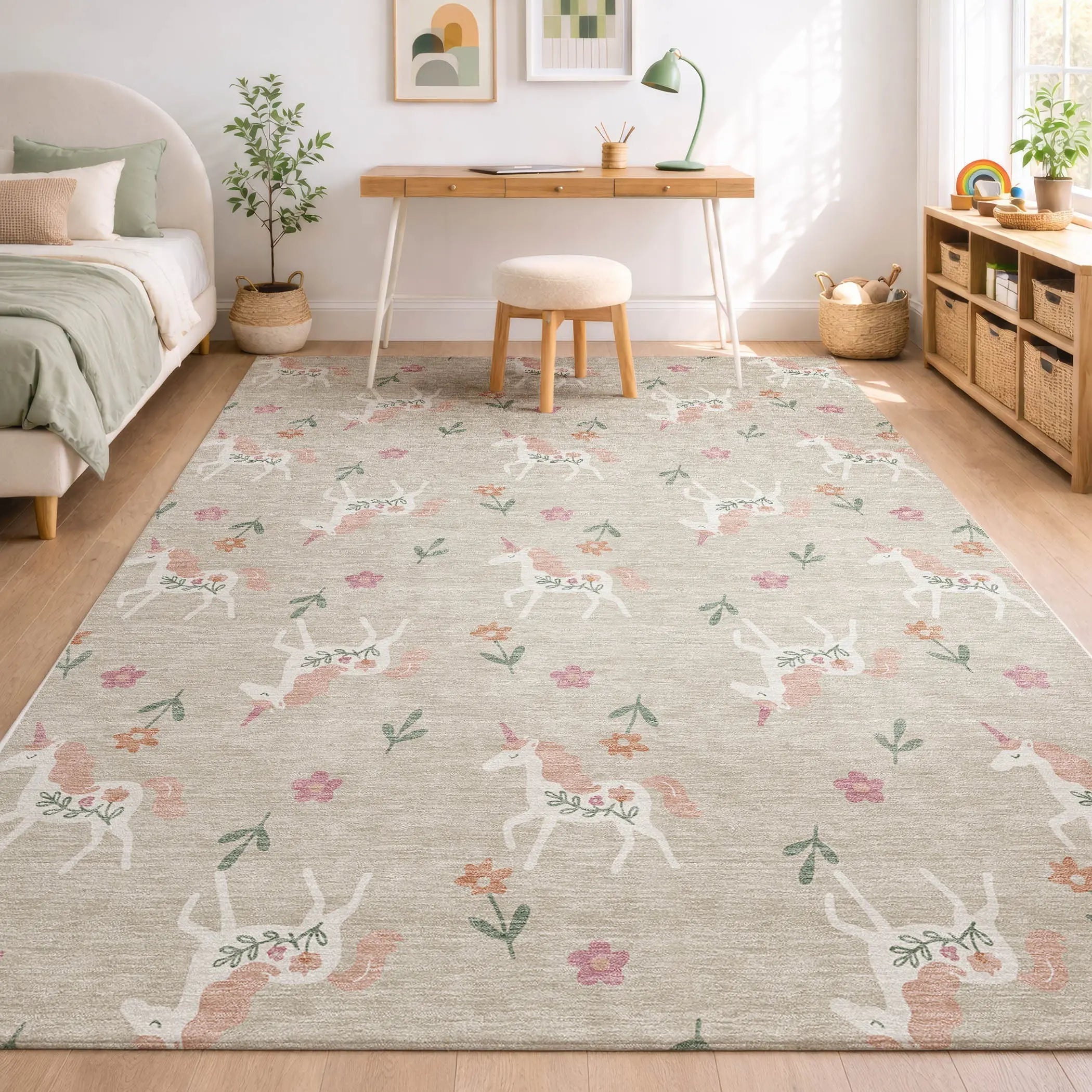 10' X 14' Beige And Gray Floral Washable Indoor Outdoor Area Rug Homeroots Outdoor