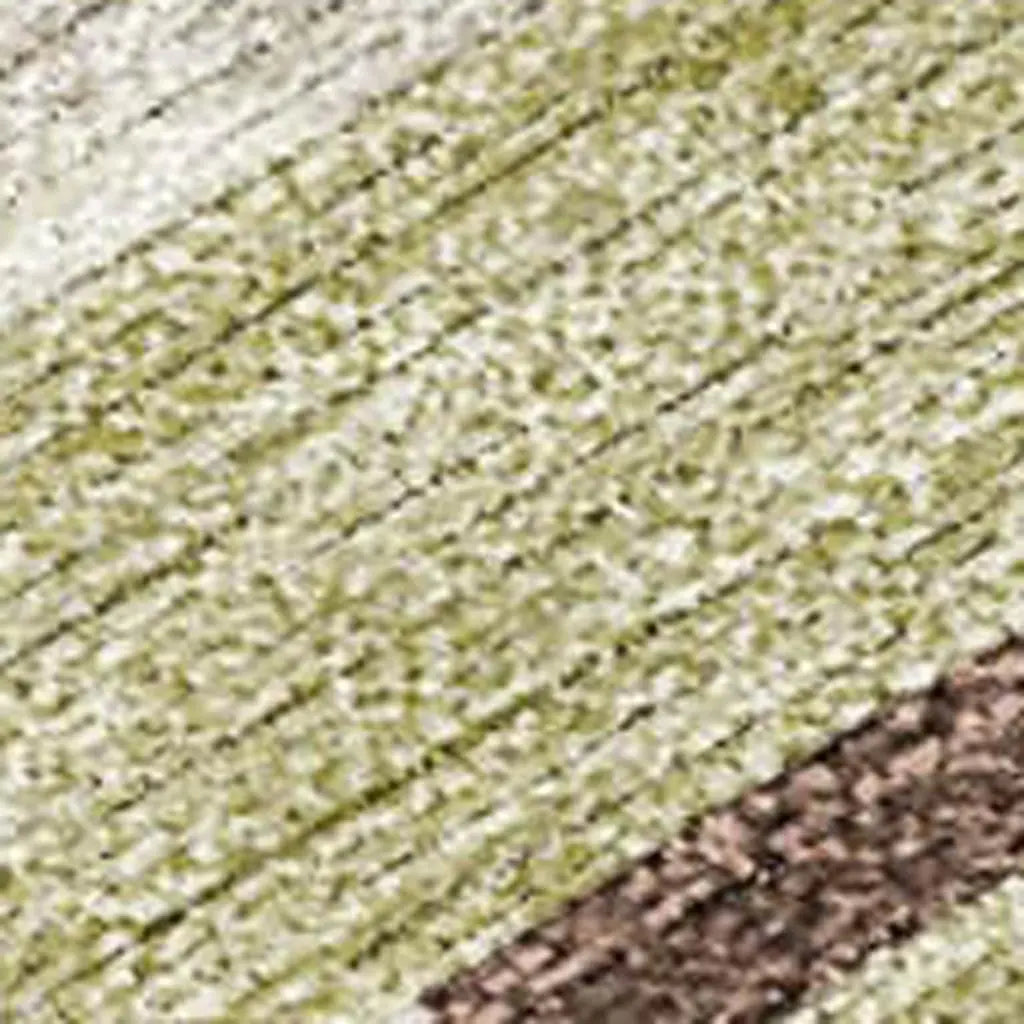 10' X 14' Beige And Green Tribal Washable Indoor Outdoor Area Rug Homeroots Outdoor